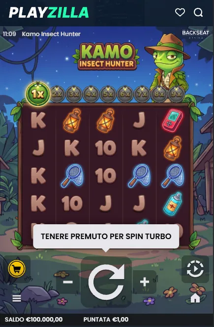Lobby casinò PlayZilla accessibile dal browser mobile