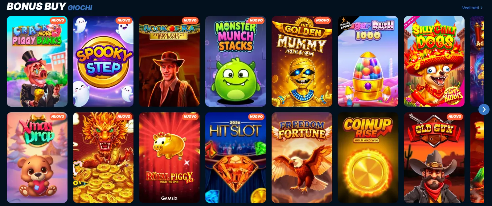 Categorie di slot disponibili nella lobby PlayZilla