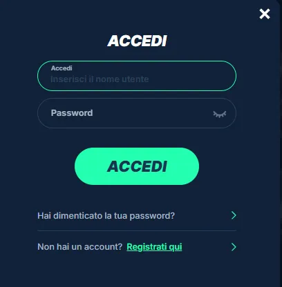 Pagina di accesso PlayZilla su dispositivo mobile