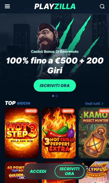 Accesso mobile PlayZilla